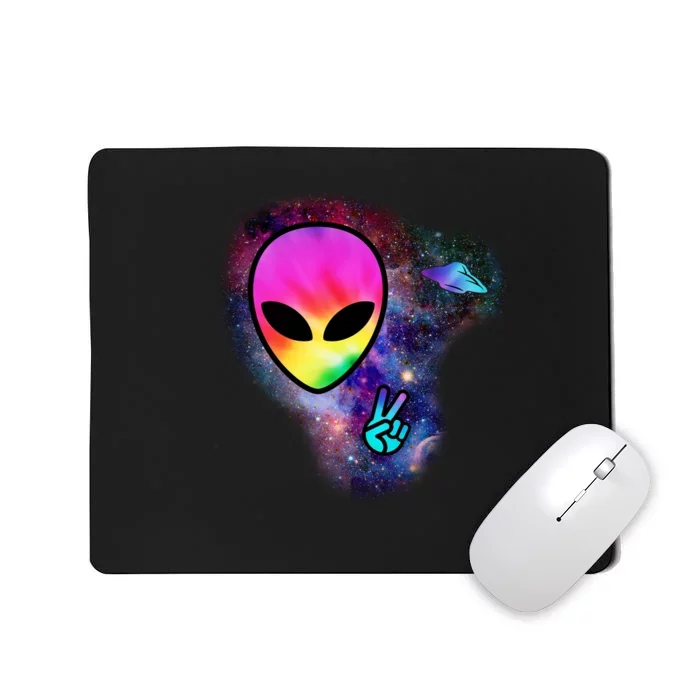 Alien Peace Space Ship Mousepad