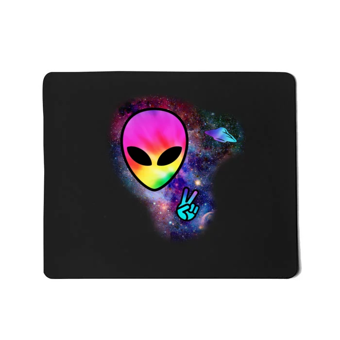 Alien Peace Space Ship Mousepad