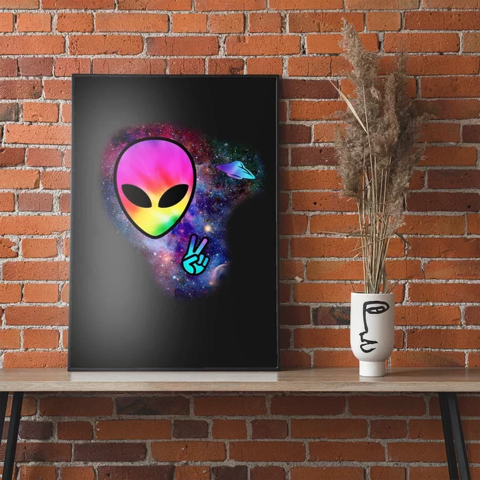 Alien Peace Space Ship Poster