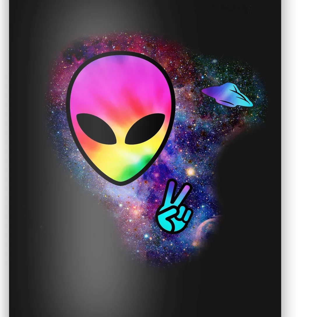 Alien Peace Space Ship Poster