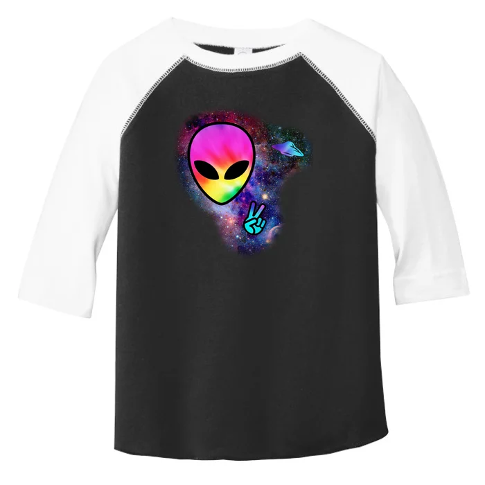 Alien Peace Space Ship Toddler Fine Jersey T-Shirt