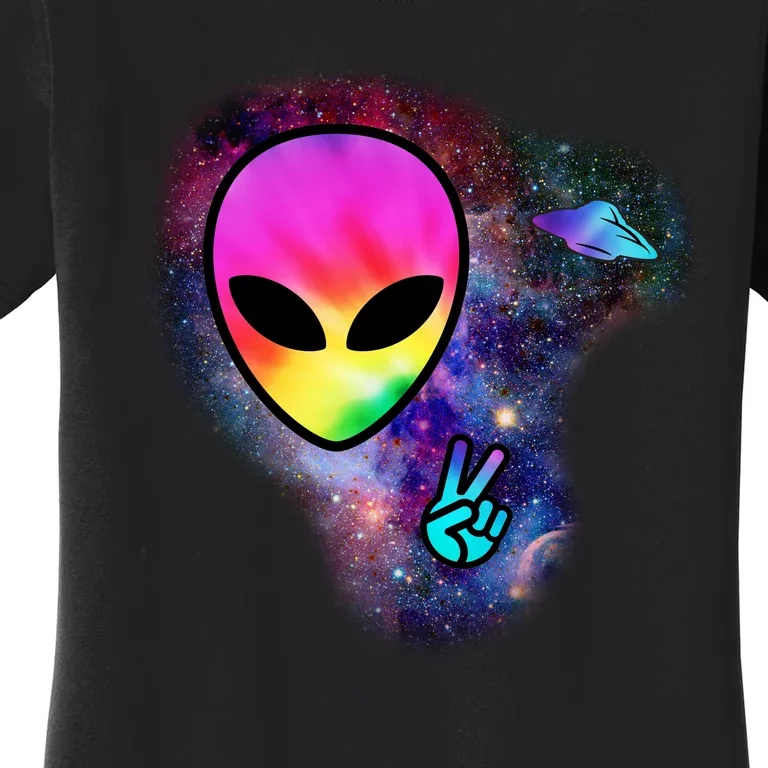 Alien Peace Space Ship Women's T-Shirt