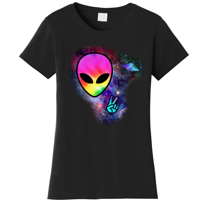 Alien Peace Space Ship Women's T-Shirt