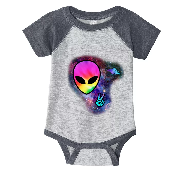 Alien Peace Space Ship Infant Baby Jersey Bodysuit