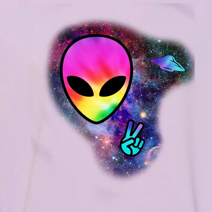 Alien Peace Space Ship Garment-Dyed Sweatshirt