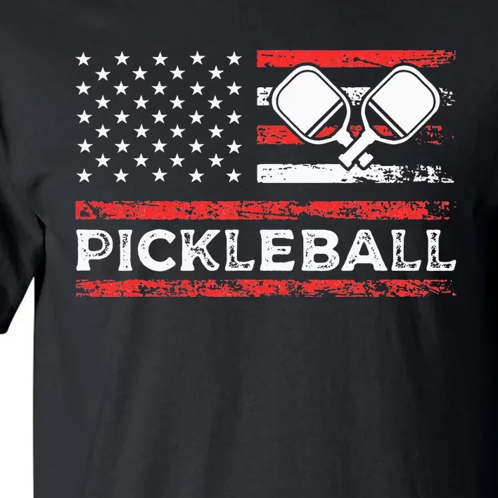 American Paddle Sports Flag Athletic Player Pickleball Tall T-Shirt