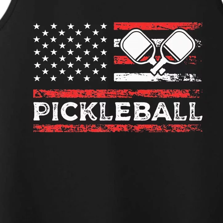 American Paddle Sports Flag Athletic Player Pickleball Performance Tank