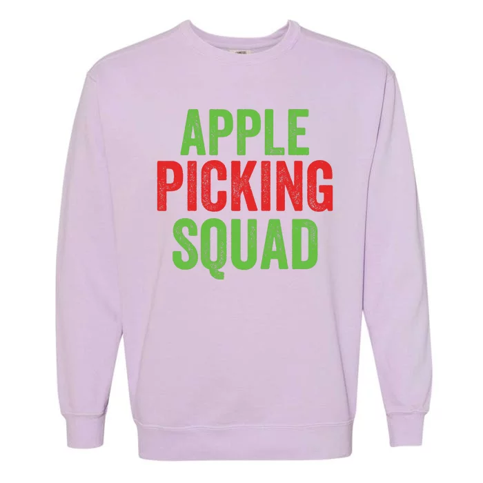 Apple Picking Squad Fall Family Outfit Autumn Fall Apple Lover Apple Picking Garment-Dyed Sweatshirt