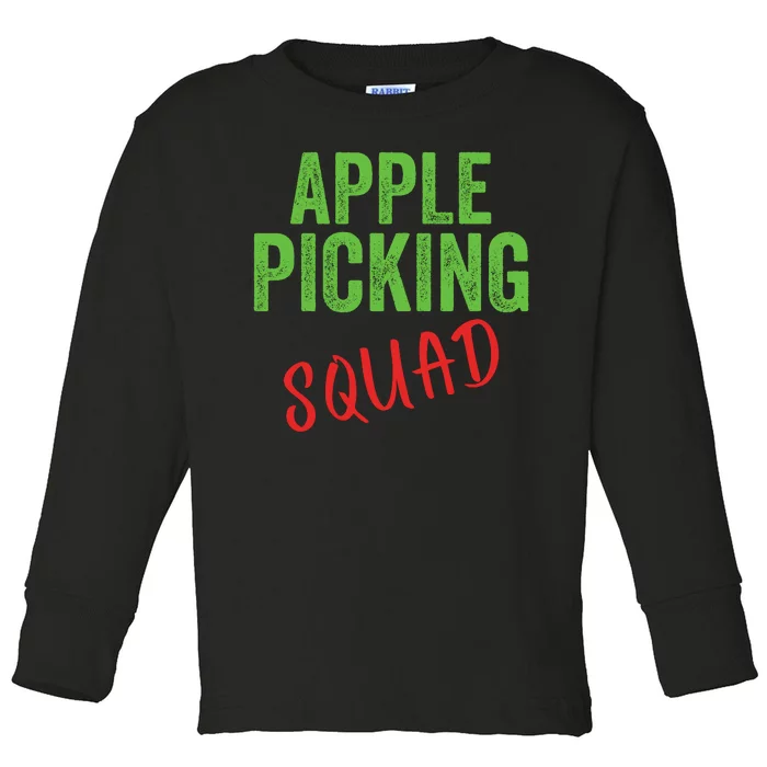 Apple Picking Squad Fall Family Outfit Autumn Fall Apple Picking Apple Lover Toddler Long Sleeve Shirt