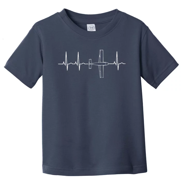 Airplane Pilot Shirts Pilot Heartbeat Flying Gift Tee Toddler T-Shirt