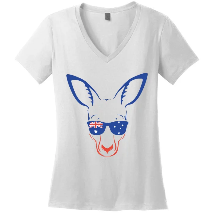 Australia Patriotic Symbol Shirts 26 January Australian Flag Women's V-Neck T-Shirt