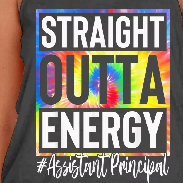 Assistant Principal Straight Outta Energy Tie Dye Women's Knotted Racerback Tank