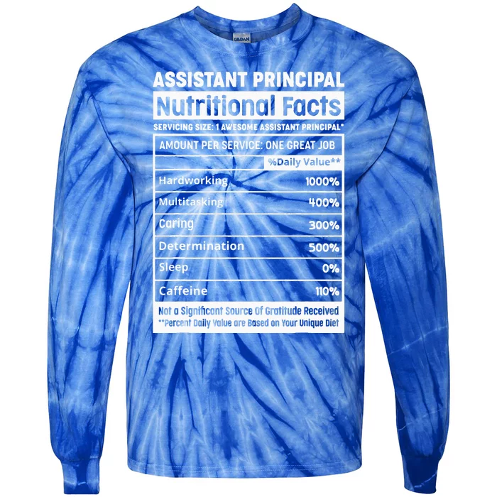 Assistant Principal Squad Professional Nutritional Facts Tie-Dye Long Sleeve Shirt