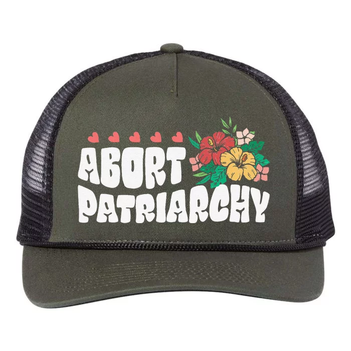 Abort Patriarchy 's Rights Pro Choice Feminist Flower Retro Rope Trucker Hat Cap