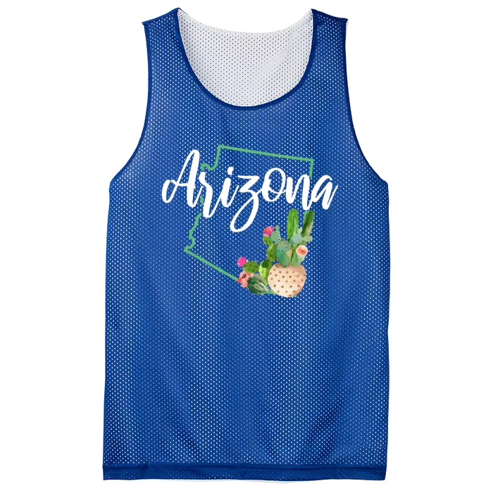 Arizona Pride State Map Cactus Vintage Arizona Cool Gift Mesh Reversible Basketball Jersey Tank