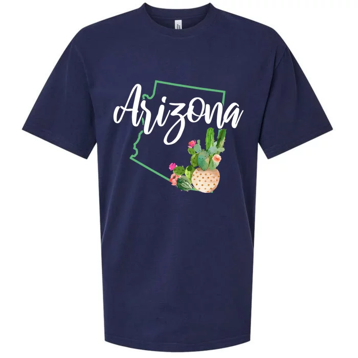 Arizona Pride State Map Cactus Vintage Arizona Cool Gift Sueded Cloud Jersey T-Shirt