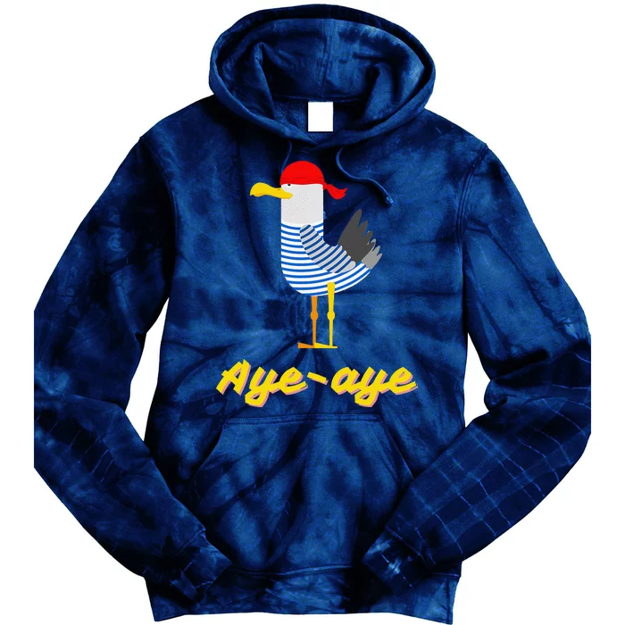 Ayeaye Pirate Seagull Bird Sailor Funny Tie Dye Hoodie