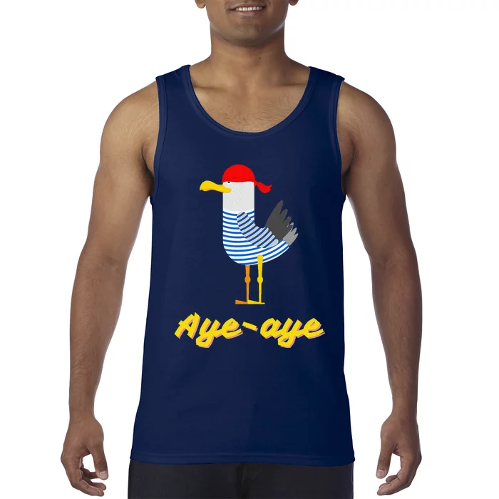 Ayeaye Pirate Seagull Bird Sailor Funny Tank Top