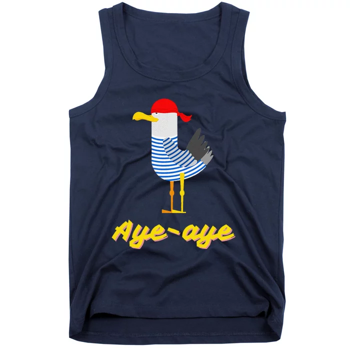 Ayeaye Pirate Seagull Bird Sailor Funny Tank Top