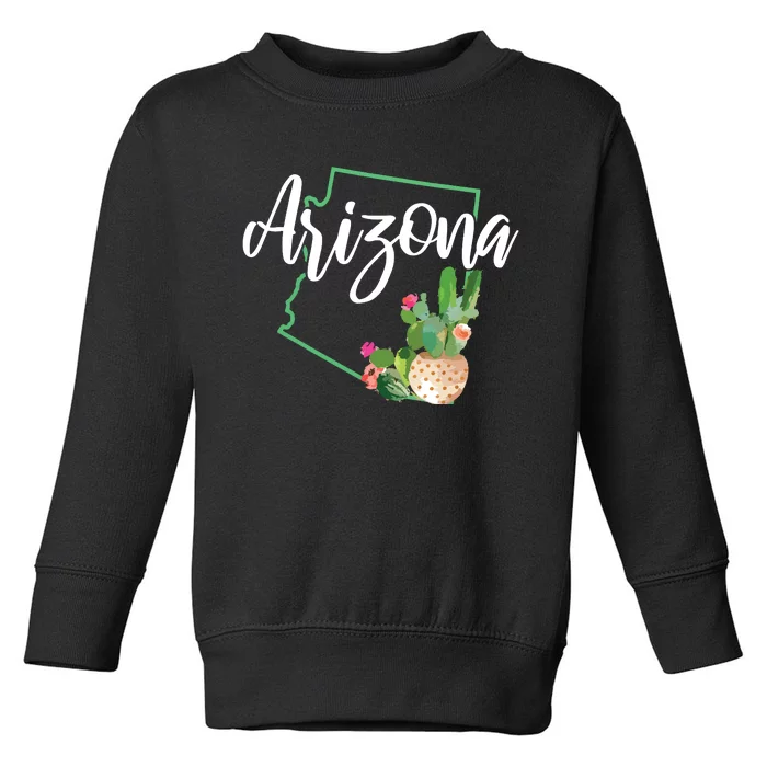 Arizona Pride State Map Cactus Vintage Arizona Toddler Sweatshirt