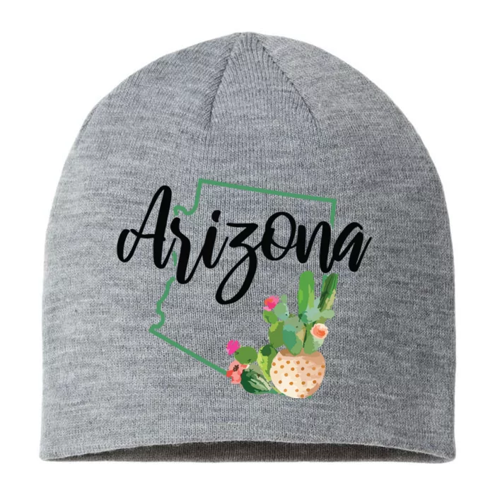 Arizona Pride State Map Cactus Vintage Arizona 8 1/2in Sustainable Knit Beanie