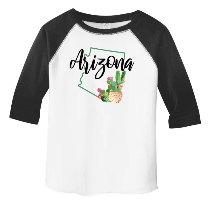 Arizona Pride State Map Cactus Vintage Arizona Toddler Fine Jersey T-Shirt