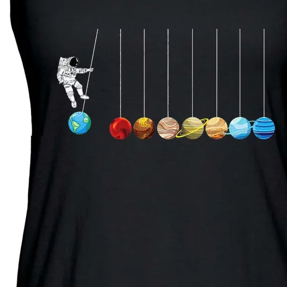 Astronaut Planets Space Astronomy Funny Astrophysicist Ladies Essential Flowy Tank