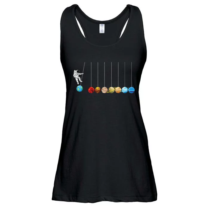 Astronaut Planets Space Astronomy Funny Astrophysicist Ladies Essential Flowy Tank