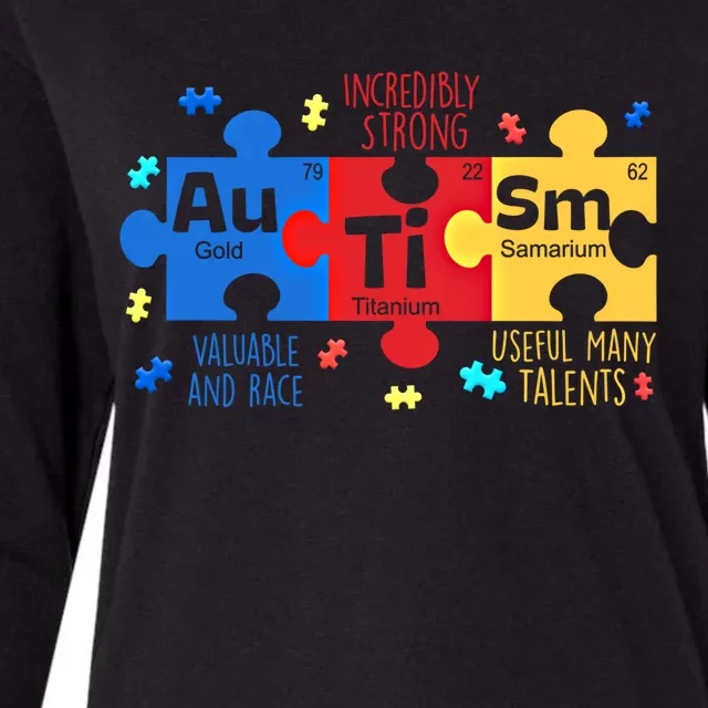 Autism Periodic Table Elets Autism Awareness Meaningful Gift Womens Cotton Relaxed Long Sleeve T-Shirt