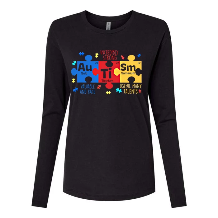 Autism Periodic Table Elets Autism Awareness Meaningful Gift Womens Cotton Relaxed Long Sleeve T-Shirt