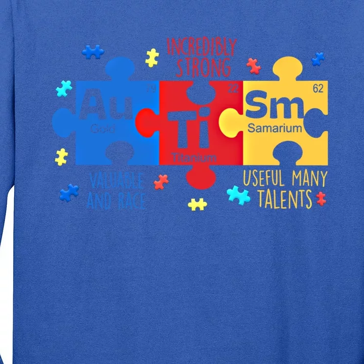 Autism Periodic Table Elets Autism Awareness Meaningful Gift Tall Long Sleeve T-Shirt