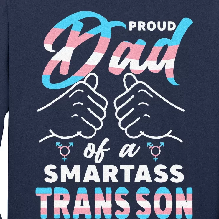 Awesome Proud Transg Dad Pride Lgbt Awareness Fathers Day Long Sleeve Shirt