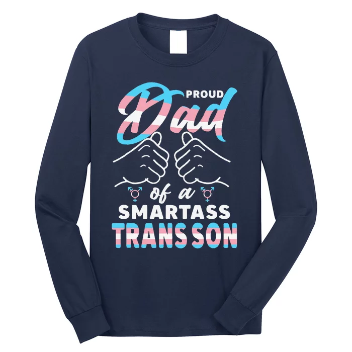 Awesome Proud Transg Dad Pride Lgbt Awareness Fathers Day Long Sleeve Shirt