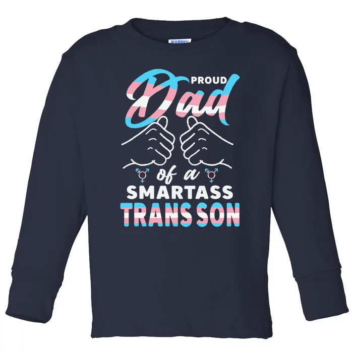 Awesome Proud Transg Dad Pride Lgbt Awareness Fathers Day Toddler Long Sleeve Shirt