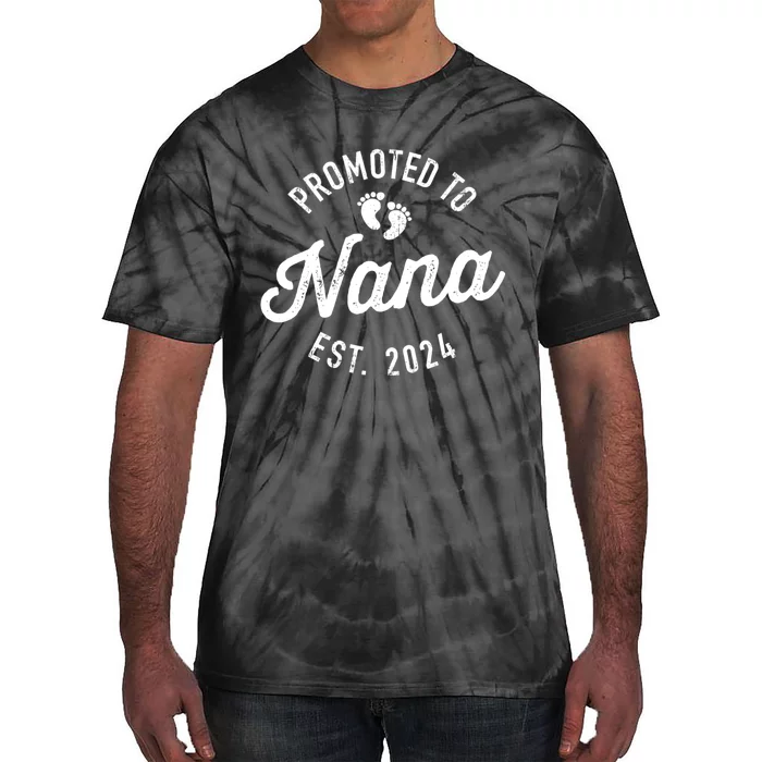 A Promoted To Nana Est. Promoted To Grandma 2024 Again Grandma Pregnancy Est 2024 Tie-Dye T-Shirt