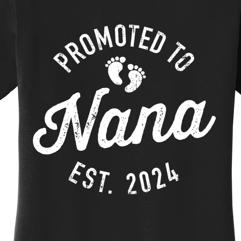 A Promoted To Nana Est. Promoted To Grandma 2024 Again Grandma Pregnancy Est 2024 Women's T-Shirt