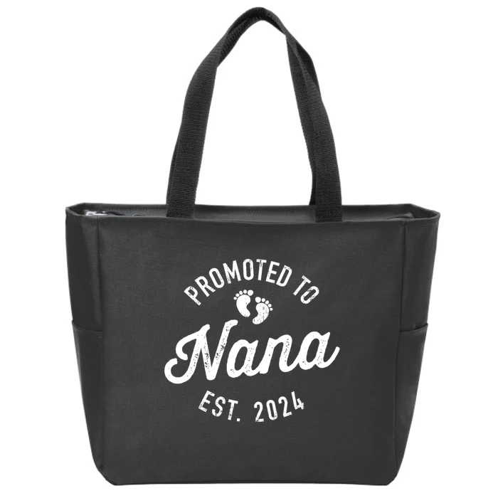 A Promoted To Nana Est. Promoted To Grandma 2024 Again Grandma Pregnancy Est 2024 Zip Tote Bag