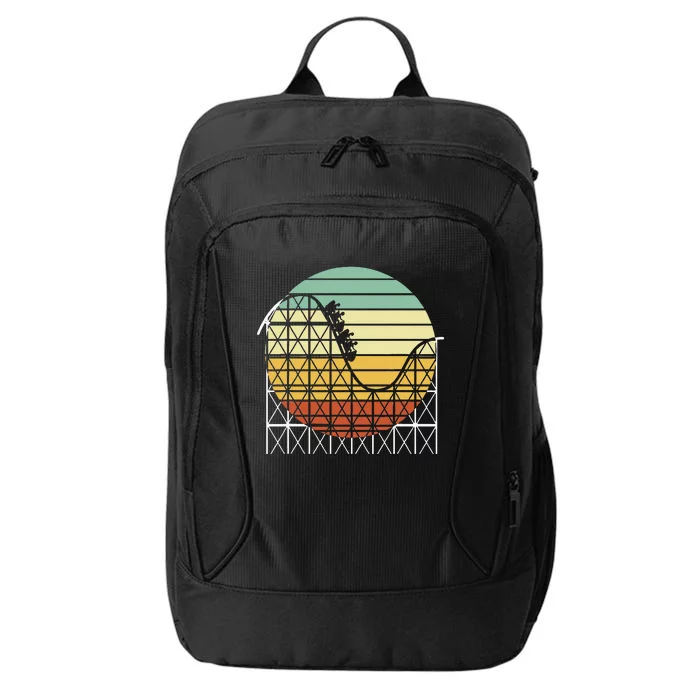 Amusement Park Theme Park Vintage Roller Coaster City Backpack