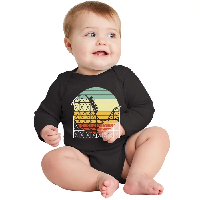 Amusement Park Theme Park Vintage Roller Coaster Baby Long Sleeve Bodysuit