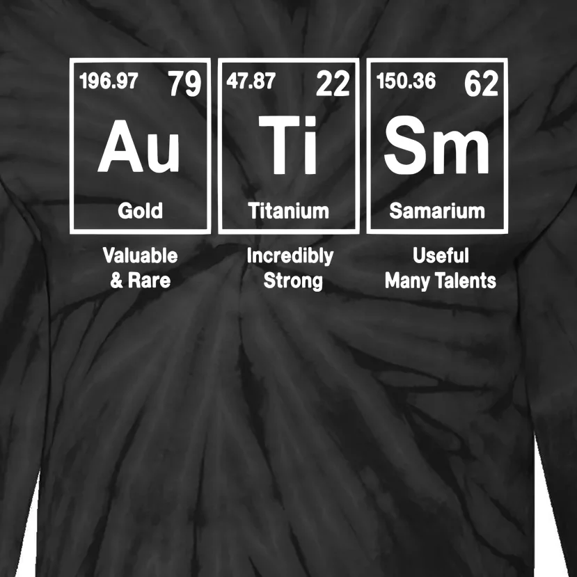 Autism Periodic Table Autism Awareness Advocate Autism Teacher Tie-Dye Long Sleeve Shirt