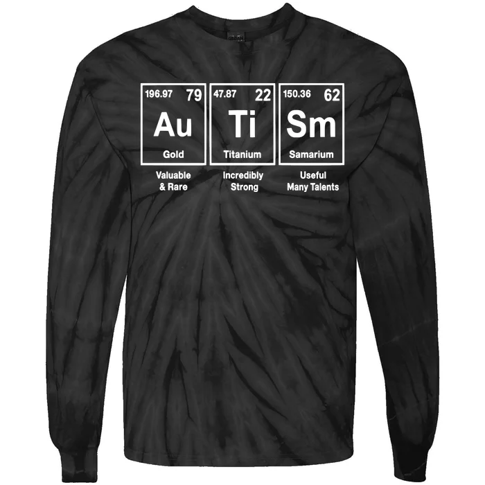 Autism Periodic Table Autism Awareness Advocate Autism Teacher Tie-Dye Long Sleeve Shirt