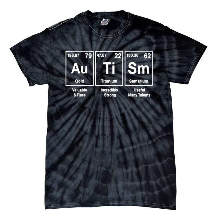 Autism Periodic Table Autism Awareness Advocate Autism Teacher Tie-Dye T-Shirt