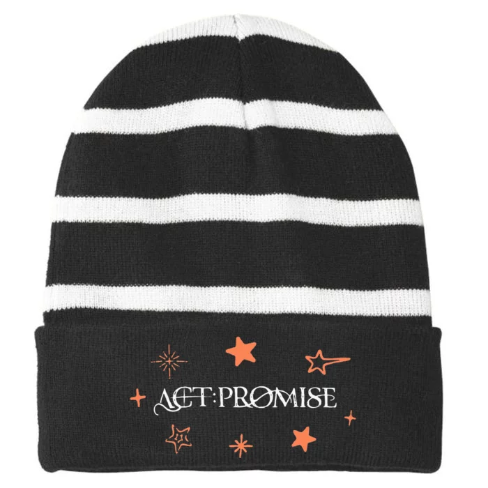 Act Promise Tomorrow X Together Striped Beanie with Solid Band