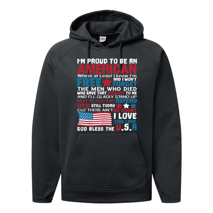 American Proud to be Patriotic featuring USA Flag Merican Performance Fleece Hoodie