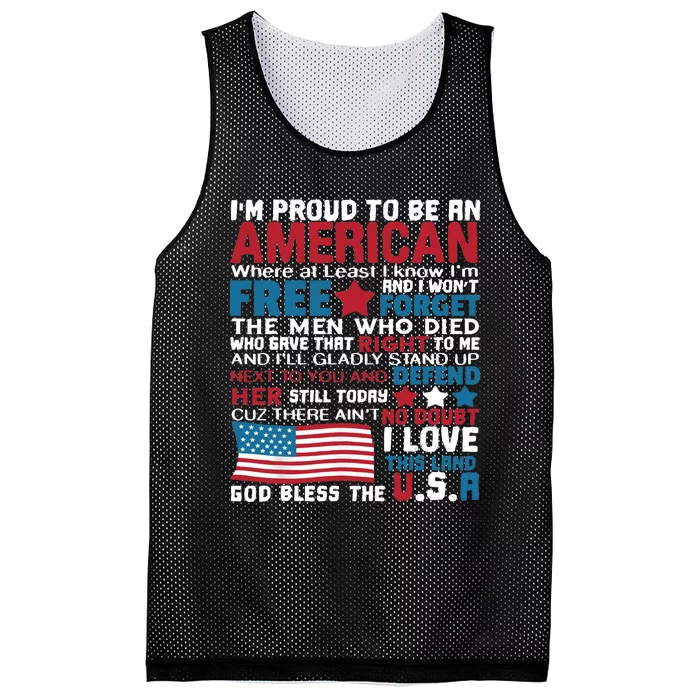 American Proud to be Patriotic featuring USA Flag Merican Mesh Reversible Basketball Jersey Tank