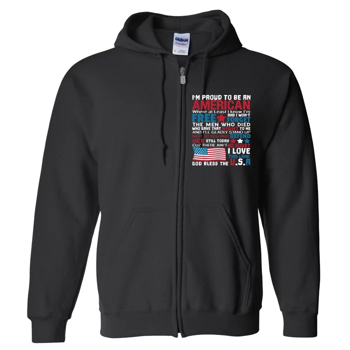 American Proud to be Patriotic featuring USA Flag Merican Full Zip Hoodie