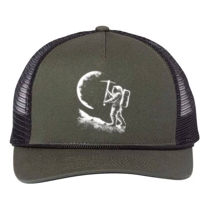 Astronaut Picking The Moon Retro Rope Trucker Hat Cap