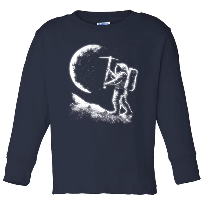 Astronaut Picking The Moon Toddler Long Sleeve Shirt