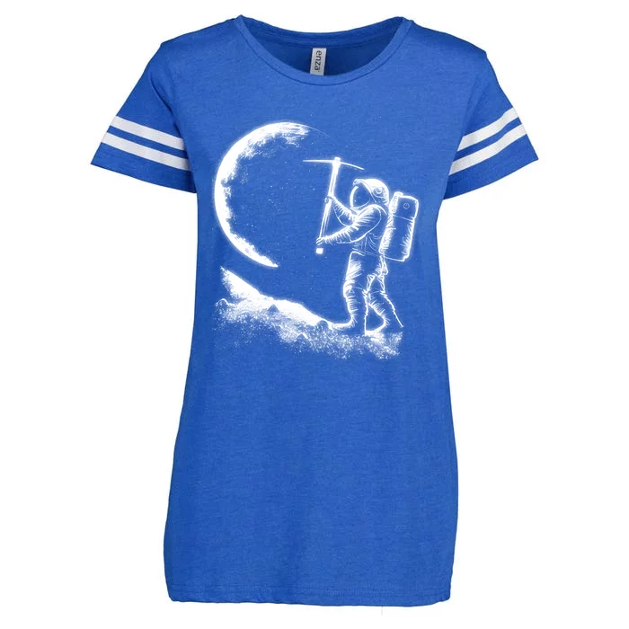 Astronaut Picking The Moon Enza Ladies Jersey Football T-Shirt