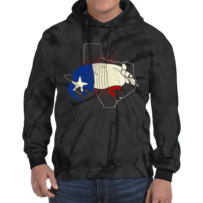 Animal Proud Texan Wildlife Texas United States Armadillo Tie Dye Hoodie